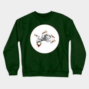 A octopus plays Christmas bells Crewneck Sweatshirt